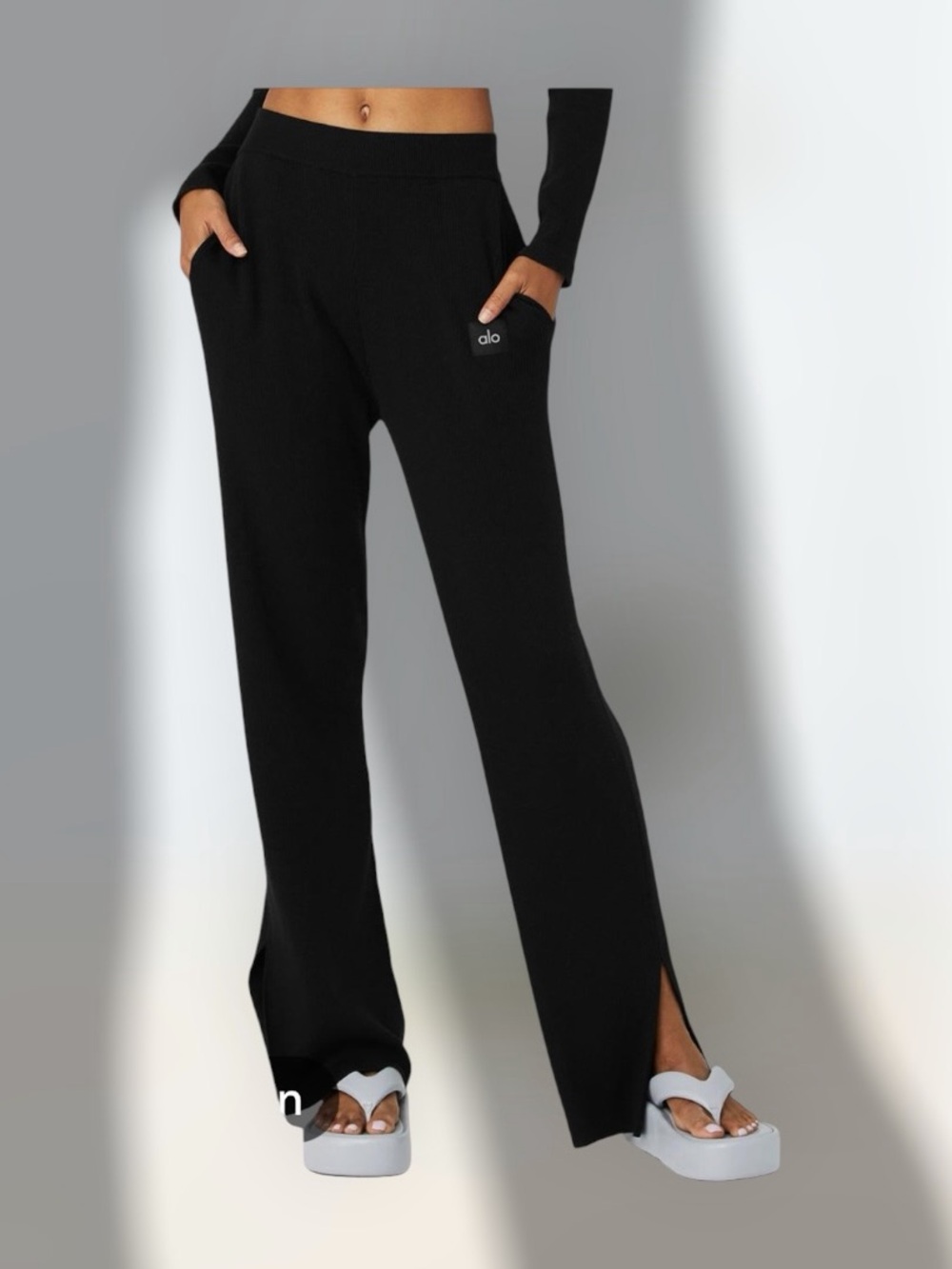 Alo Yoga Knit High-Waist Salana Wide Leg Pants
